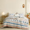 CLOTHKNOW Southwest Azteken-Bettwäsche-Set, 3-teilig, geometrisches Bettwäsche-Set, Bohemian-Stil, Weiß / Blau, amerikanischer Tribal Navajo, Queen-Size-Größe