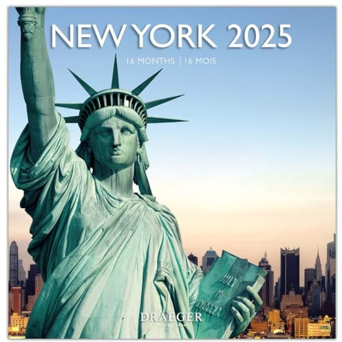 DRAEGER PARIS 1886 - Großer Wandkalender 29 x 29 cm 2025 – 7 Sprachen – September 2024 bis Dezember 2025 – 12 Fotos in verschiedenen Themen erhältlich – New York – Termine, Geburtstage