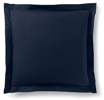 Taie d'oreiller Prémium 63 x 63 cm et 50 x 70 cm (Bleu Nuit, Taie d'oreiller 63 x 63 cm Volant Plat)