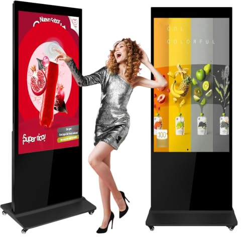 ZLPOWER - Quiosco digital de 55 pulgadas, visualización táctil, quioscos de señalización digital, pantallas interactivas, de pie 4K, IPS LCD, tótem comercial con sistema Android 11, reproductor