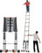 ZFLHIOR Teleskopleitern, Mehrzweck-Ausziehleiter, Teleskopleiter, 5 m/6 m/7 m/8 m hohe Teleskopleiter mit Stabilisatorstange, Aluminium-Teleskop-Ausziehleiter für Dachdeckerarbeiten, Hausvision
