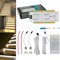 Inscrip Shortcutproof LED Stairway Controller Kit, 32-Channel Automatic LED Step Lights Stair Lighting Set, DC12V/24V with 2 Sensors, 32 Steps Ladder PIR Motion Sensor Kit for Indoor Stair Lighting
