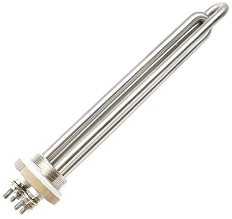 DHVIJA 12 Volt Heating Element 300W/400W/600W DN25 Water Heating Element Stainless Steel Immersion Solar Heater Pipe joyous(Heater,12v 400w)