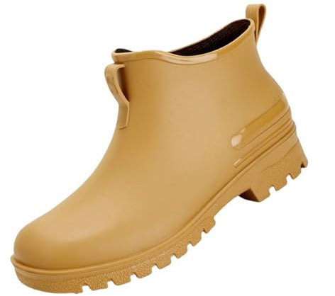 Generico Stivali in Gomma Donna Per Pioggia Leggere Antiscivolo, Stivali Gomma Donna Pioggia Comodi Tronchetti Donna Media Altezza Stivaletti Neri Donna Bassi Moda Antivento Stivali Corti