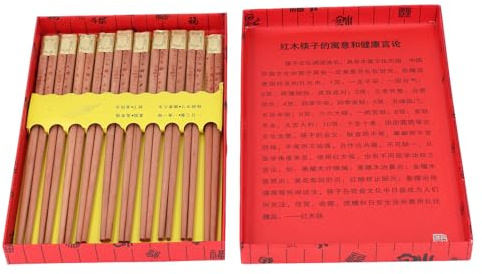 10 Pairs Wooden Chopsticks, Anti Slip Reusable Long Chopsticks Washable Wood Sticks, and for Chinese Food, Sushi, Noodles, Made from Sequoia Wood, Smooth