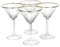 Queensway Home & Dining Long Stemmed Martini Cocktail Glasses, 220ml with Delicate Gold Rim, Elegant Clear Glass for All Occasions, Gift-Boxed, Set of 4