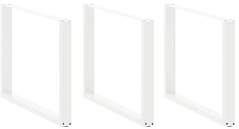 NQJIBUE Article - Pieds de table basse en forme de U - 2 pièces - Blanc - 100 x (72-73) cm - En acier - Accessoires de table