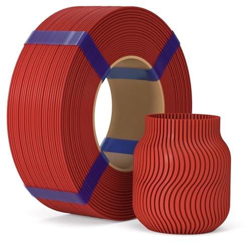 ELEGOO PLA Basic Refill Filament 1.75mm Rot 1KG | 3D Druck Filament ohne Spule, Hohe Durchmessergenauigkeit, Passend für die Meisten Wiederverwendbaren Spulen