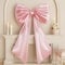 Large Pink Bow for Coquette Room Decor, 40x24 In Satin Ribbon Tie Coquette Birthday Decorations, Giant Pastel Pink Hanging Wall Decor for Ballerina Girls Just Wanna Be One (Internal Stability Layer)