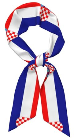 RRKDOY Damen-Kopftuch, Satin, Motiv: Flagge Kroatien, Schwarz, Einheitsgröße