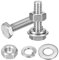 QUARKZMAN 10-teiliges Sechskantmutter- und Schrauben-Sortiment-Set, 304 Edelstahl 1/4-20 x 1 Sechskopfschrauben mit 1/4 Muttern und Unterlegscheiben für Bauwesen, Maschinenbau