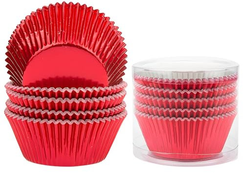 500 forros de papel de aluminio para hornear de colores mixtos, incluye oro, plata, oro rosa, azul y rojo