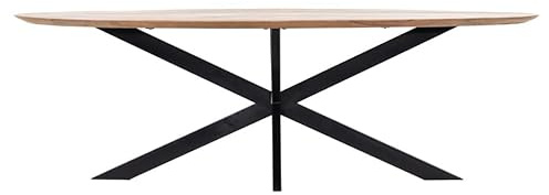 Giga Meubel Ovaler Esstisch - Natur - Mangoholz - 160cm - Esstisch Diamond