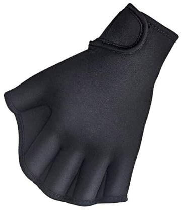 szvbofueck Guanti lunghi da donna, in pelle, per fitness, resistenza all'acqua, per nuoto, immersioni, con passante per polso, guanti in tessuto da uomo (nero, L)