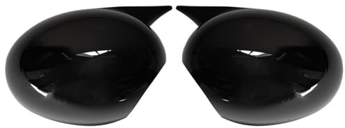 Spiegelkappe Für Mini Für Cooper Für R50 Für R52 Für R53 2007–2013 Linkslenker Aufkleber Außenspiegelkappen Schutzhülle Auto Spiegelkappen(Schwarz glänzend)