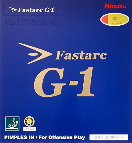 Nittaku NR8702 Table Tennis, Rubber, Fastark G-1, Soft Back, Tension, Red, Medium