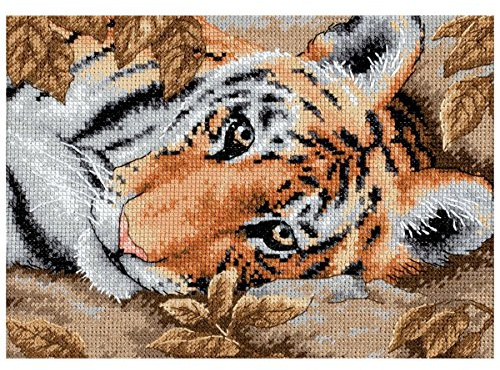 Dimensions Gold Petite Beguiling Tiger Counted Cross Stitch Kit -7X5 18 Count