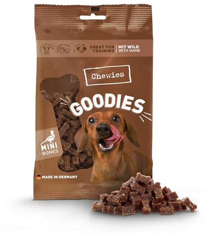 Chewies Hundeleckerli Training Mini Wild Knöchelchen - 125 g - Hundesnacks zuckerfrei & mit hohem Fleischanteil - ideal als Trainings-Leckerli für Ihren Hund