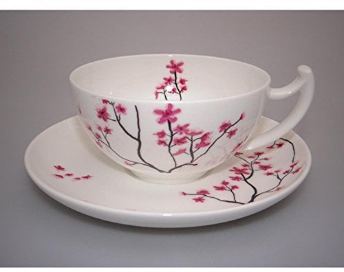 Cherry Blossom TeaLogic 2er Set Bone China Tasse & Untertasse 0,18l