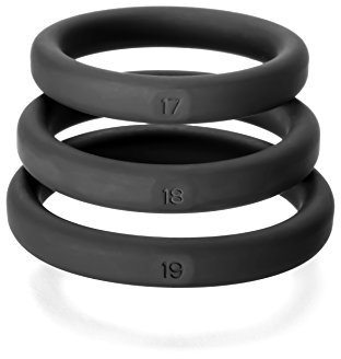 Perfect Fit Brand Xact-Fit 3-Ring-Kit M-L Penisring-Set Silikon schwarz