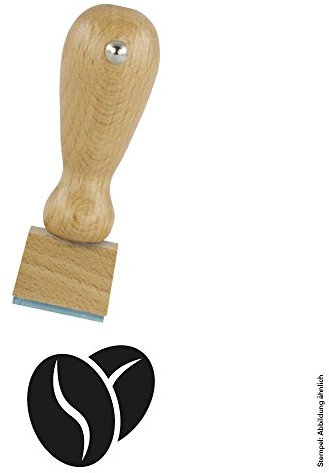 Holzstempel Kaffeebohne für Bonuskarten/Treuekarten/Pass Pässe passend für Bereiche wie Gastronomie, Restaurant, Weinhandel, Getränkehandel, Freizeit, Gaststätte Bäckerei
