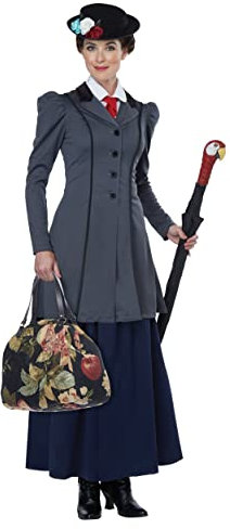 California Costumes 01568M - Disfraz de niñera inglesa para adulto, color gris, talla M