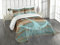 ABAKUHAUS Rustikal Tagesdecke Set, Nautical Rustic, Set mit Kissenbezügen Waschbar, für Doppelbetten 220 x 220 cm, Teal Braun