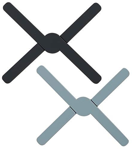 Trivet for Hot Pans Folding Pot Stand Heat Protector Trivet Silicone for Kitchen Worktops Bar Trivet Nonslip Rubber Hot Pan Holder Worktop Saver Set of 2