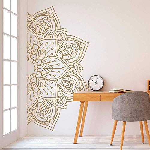 Adesivo Mandala In Mezza Parete Decorazioni Per La Casa Soggiorno Adesivi In ​​Vinile Rimovibili Per Meditazione Yoga Adesivi Murali Arte 112 * 56Cm