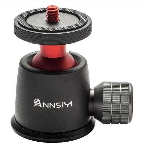 ANNSM Tripod Ball Head Mini Size 360° Pan and 135° Tilt Rotatable with 1/4” Screw Thread and Volume Locking Knob for DSLR/Tripods/Monopods/Camera Slider Track/Camera Dolly Slider