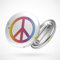 Hellweg Druckerei Button Anstecker Peace Frieden Regenbogen Love Harmony 70er Abzeichen Pin