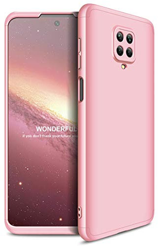 ZSCHAO Funda para Xiaomi Redmi Note 9S Note 9 Pro 360 Grados Slim Fina Antigolpes +Cristal Templado Carcasa Funda Compatible con Redmi Note 9S/9 Pro Dura rigida Ultrafina Mate Case Cover Oro Rosa