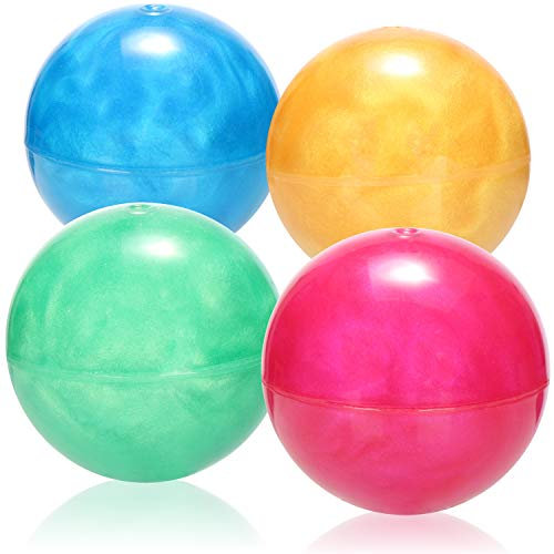 com-four® 4X Flummi-Ball mit bewegendem Glitzerschleim, Springball mit Jupiter-Optik, Spielzeug für Fantasie- und Weltraumfans [Auswahl variiert]