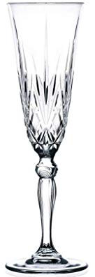 6 Flûtes/Coupes à Champagne - Art de la Table - Service Romeo (16 cl - 22 cm) - Maison Artisan du Cristal KLEIN - Coffret Cadeau - Estampillé : Klein 54120 Baccarat France