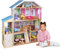 Infantastic® Maison de Poupée en Bois - 132 x 35.5 x 136 cm, 4 Étages, Incluant Meubles et Accessoires (29 Pièces), pour Poupée de 30 cm - Maison de Rêve