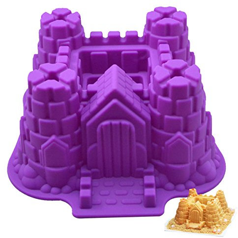 DOITOOL Moule à gâteau 3D en silicone - Motif château d'anniversaire - Couleur aléatoire