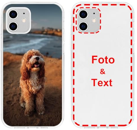 MXCUSTOM Personalisierte Handyhülle für Apple iPhone 12 Mini, Benutzerdefiniert Hülle mit Eigenem Foto Bild Text Individuelle Schutzhülle [Transparente Weiche TPU Dünn Stoßfest] (FXT-CR-P1)