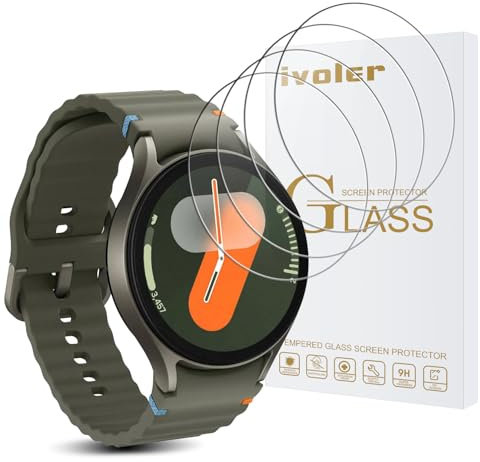 iVoler 4 Pezzi Pellicola Protettiva in Vetro Temperato per Samsung Galaxy Watch 7/6 / 5/4 44mm / Garmin Fenix 8 47mm AMOLED/Fenix 7X PRO/Fenix 7X 51mm / Forerunner 955
