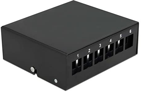 Delock Keystone Panneau de Brassage 6 Ports Noir