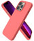 ORNARTO Compatible with iPhone 13 Pro Case 6.1, Slim Liquid Silicone 3 Layers Full Covered Soft Gel Rubber Case Cover 6.1 inch-Pink Pomelo