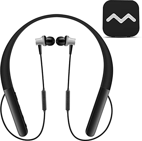 [Upgraded] Rechargeable Hearing Aid Amplifier for Conversation and Watching TV, Wireless Neckband Headphones for Seniors & Elderly People with External Remote Microphone Noise Cancelling - Neosonic NW20