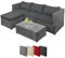 Montafox Poly Rattan Lounge Sitzkissen 8cm Gartenmöbel Ecklounge Frei Kombinierbare Elemente Ecksofa Beistelltisch Gartengarnitur Garten Balkon Terrasse Outdoor, Farbe:Nachtschwärmergrau