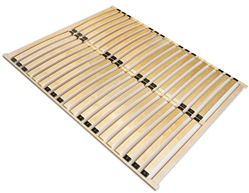 WOODRAM Lattenrost Basic-Frame DUAL 200x200cm für Bett I Hochwertiger Bettgestell 40 Gebogene Birken I Lattenroste Holzlatten Klappbar Bestimmt für Feder- sowie Schaummatratzen. (DUAL, 200x200)