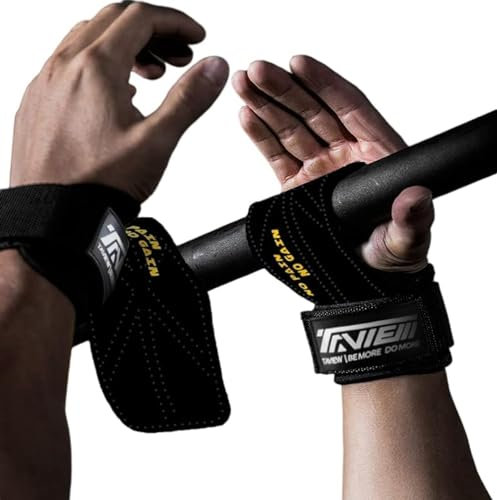 TAVIEW Premium Gewichtheber-Handgelenkhaken für maximale Griffunterstützung – Kreuzhebenhandschuhe und Griffpolster, Alternative für Fitness, Fitnessstudio, Krafttraining wie Klimmzüge, Kreuzheben und