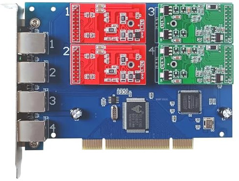 FXO FXS Karte Tdm410p mit 2 FXO+2 FXS-Anschlüssen, PCI-Anschluss unterstützt Issabel FreePbx AsteriskNow Dahdi für VoIP PABX Call Center