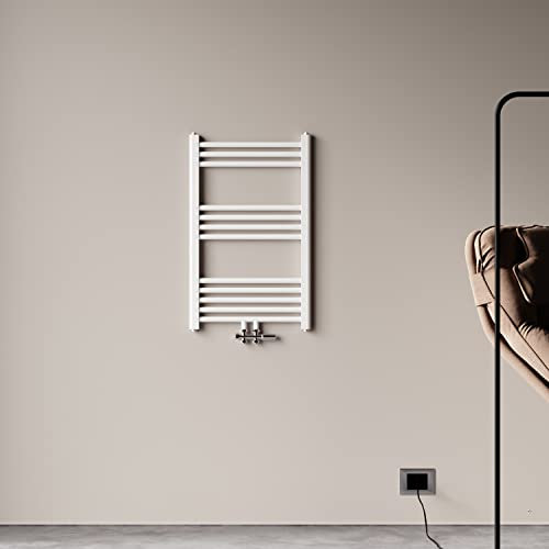Radiateur eau chaude vertical blanc acier classique basse témperature chauffage central H.80 x L50 cm