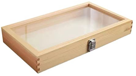 Zerodeko Schmuckvitrine mit Glasplatte: Käfer Insekten Sammlerstücke Schaukasten Schmetterlingsexemplar Sammelbox Brosche Schattenbox für Kunstwerke Getrocknete Blätter