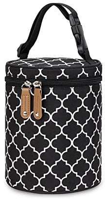 EHOTER Baby Bottle Bag Portable Insulated Leak Proof Milk Bottle Carrier Reusable Breast Milk Cooler Bag for Nursery Travel Camping Warm or Cool Travel Carrier Holder Portable Breastmilk (Black)