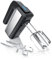 Arendo - Handmixer, Handrührer, 350 Watt, 2 Rührbesen, 2 Edelstahl-Knethaken, spülmaschinengeeignet, 5 Geschwindigkeiten Plus Turbo, schwarz/Silber