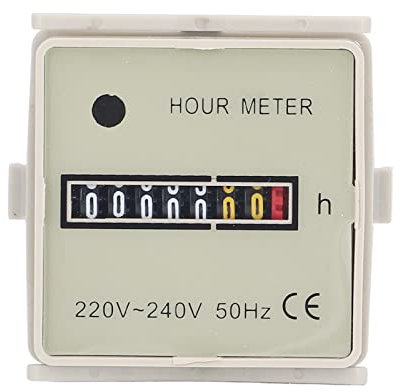 Contaore Meccanico AC 220-240V Timer Industriale 0-99999H59M Intervallo di Temporizzazione con Fibbia Fissa
